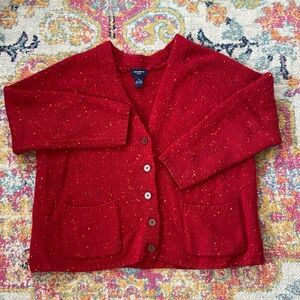 The Limited Red Speckled Cardigan